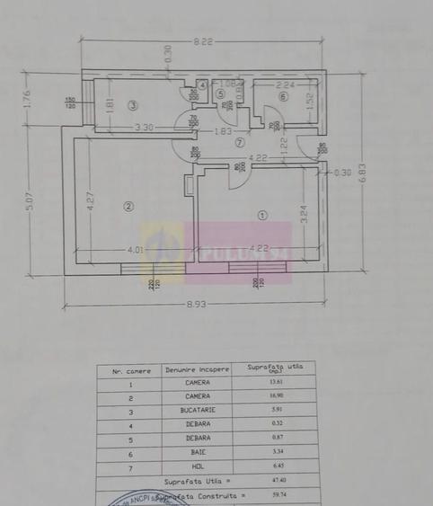 Apartament cu 2 camere decomandat în Gării