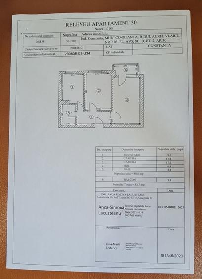 Apartament cu 2 camere decomandat în Anda