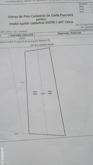 Teren de 1289 mp, în Dușești
