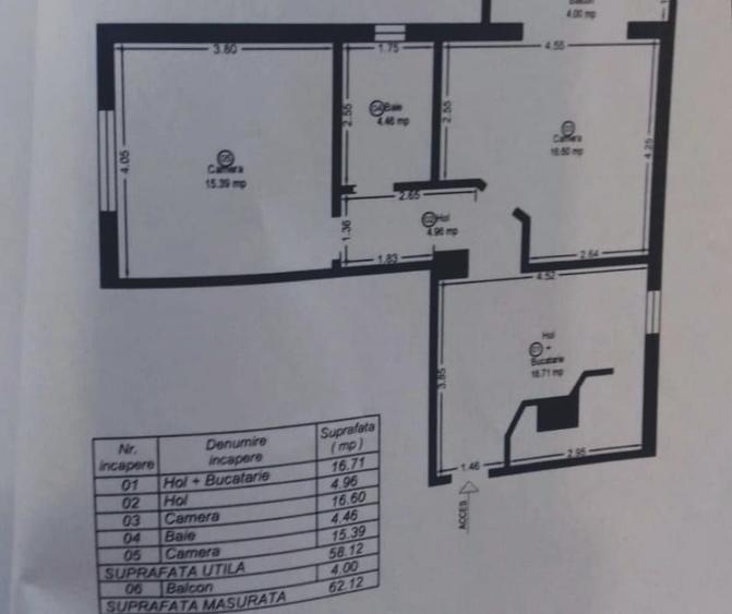Apartament cu 2 camere decomandat, mobilat în Central