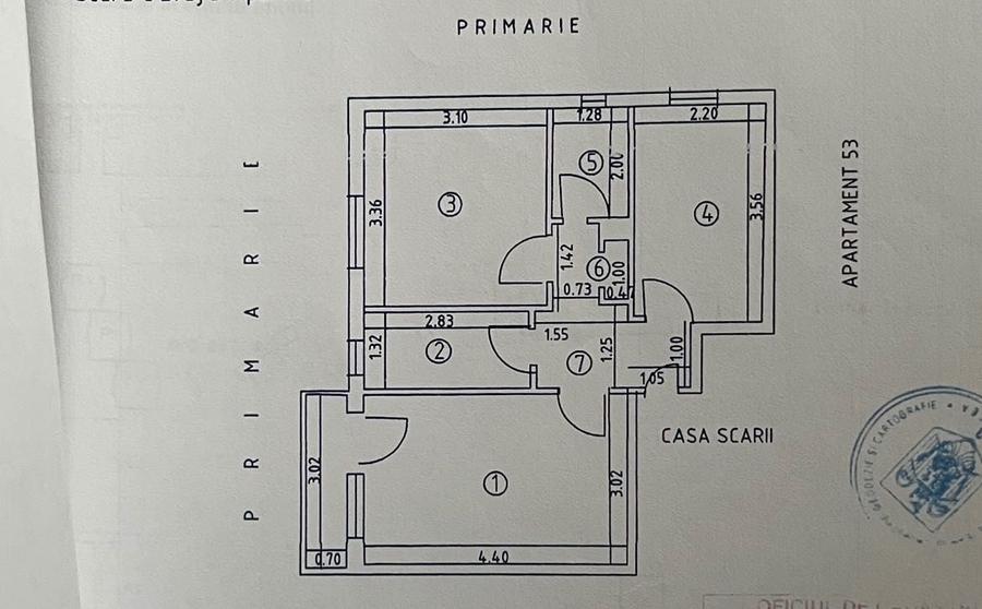 Apartament cu 2 camere nedecomandat în Central