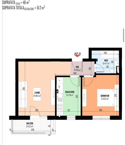 Apartament cu 2 camere în Central