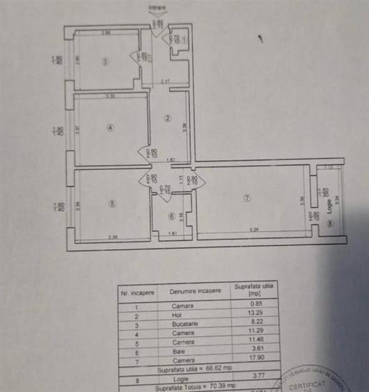 Apartament cu 3 camere decomandat, mobilat în Gară