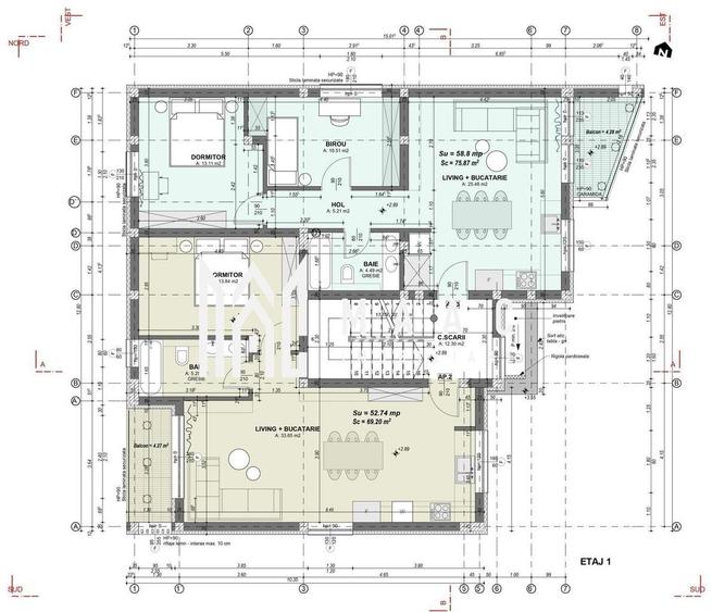 Apartament cu 2 camere în Central