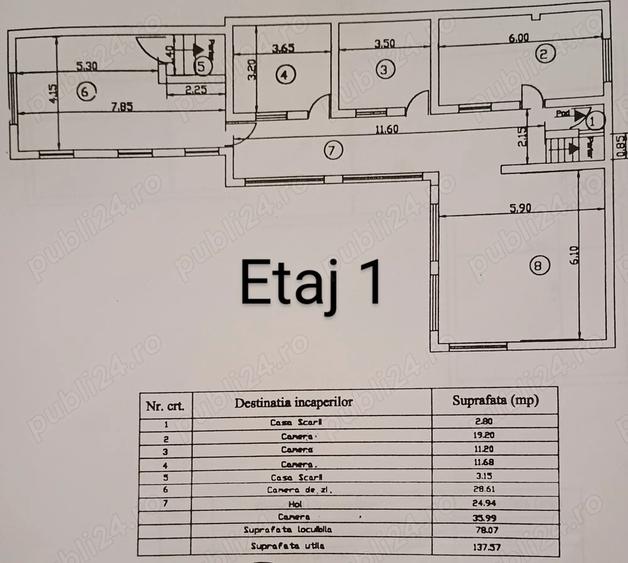 Casă cu 6 camere cu Teren 450 Mp în Berceni