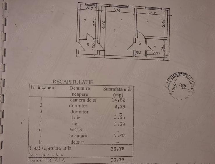 Apartament cu 2 camere semidecomandat în 23 August