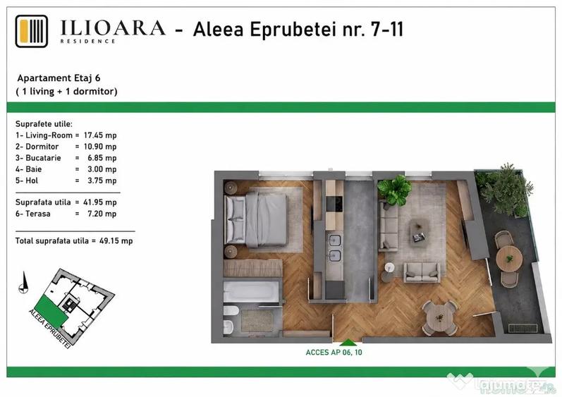 Apartament cu 2 camere decomandat în Nicolae Grigorescu