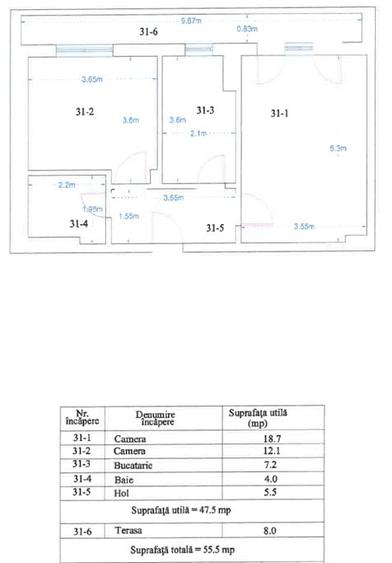Apartament 2 camere, zona de case - 8