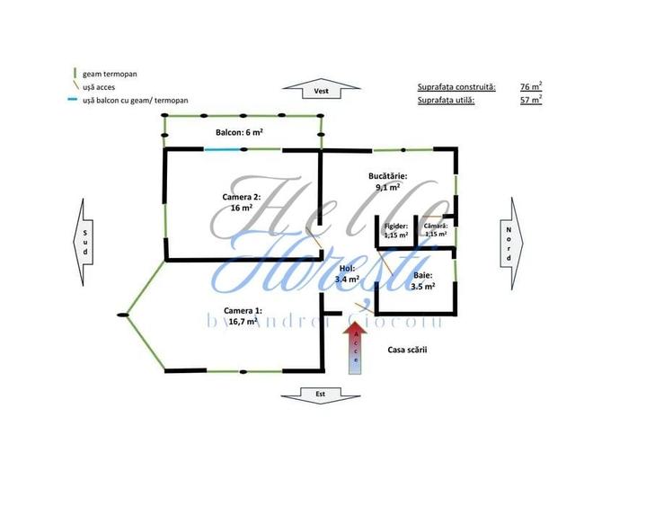 Apartament cu 2 camere decomandat, mobilat în Someșeni
