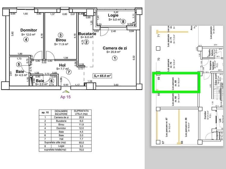 Apartament 3 camere - parcare subterana - zona Centrala - 27