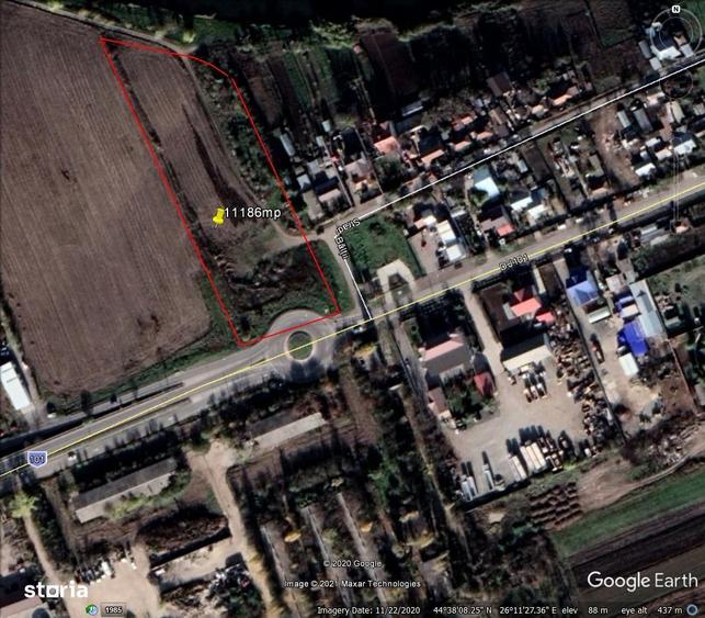 Teren comercial 11200 mp, acces sens giratoriu intersectie A3- Dj 100 - 2