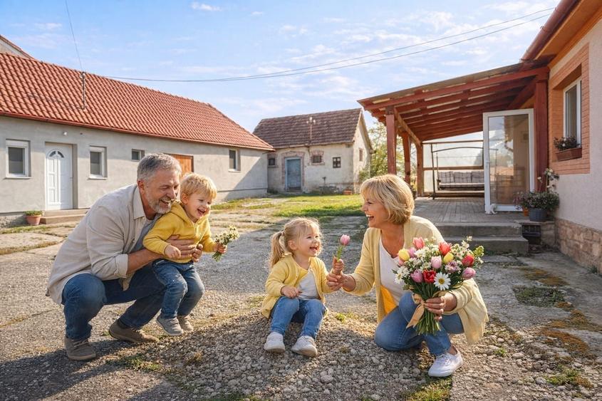 Casa in Cheriu + o casa restaurata cu 1277mp  livada si gradina - 1