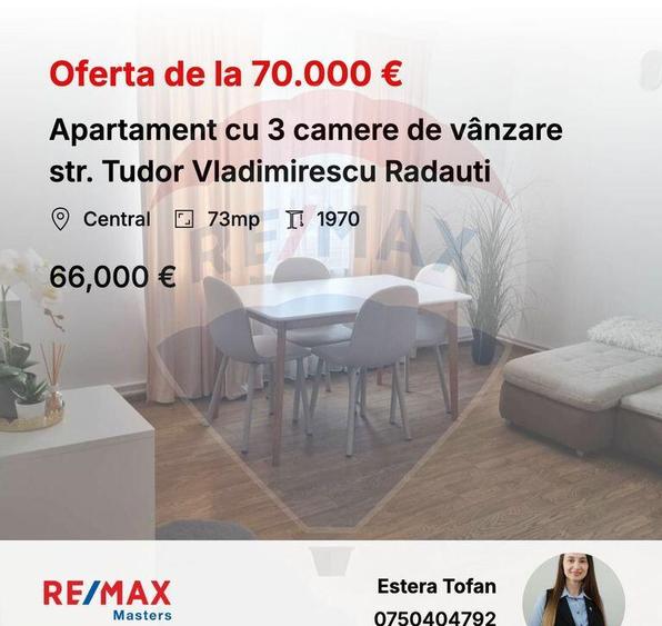 Apartament cu 3 camere de vanzare in zona Central Radauti - 8