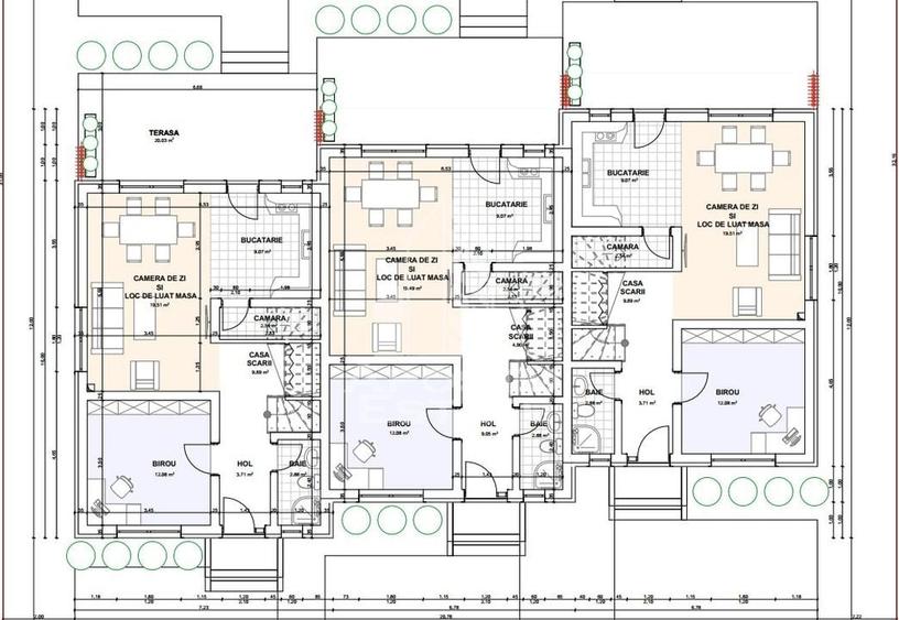 Triplex la gri, teren 284mp, pompe caldura, zona Plopi - 7