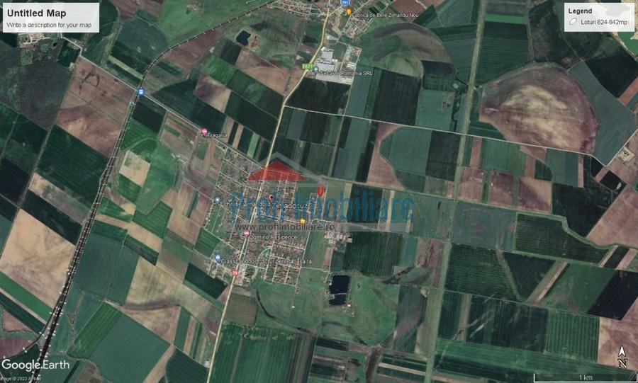 Teren Construcții intravilan de 542 mp, în Zimandcuz