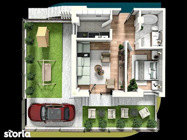 ESQ Village3 Galata, ap 2 cam+ CURTE, TIP 5, loc de parcare inclus - 1