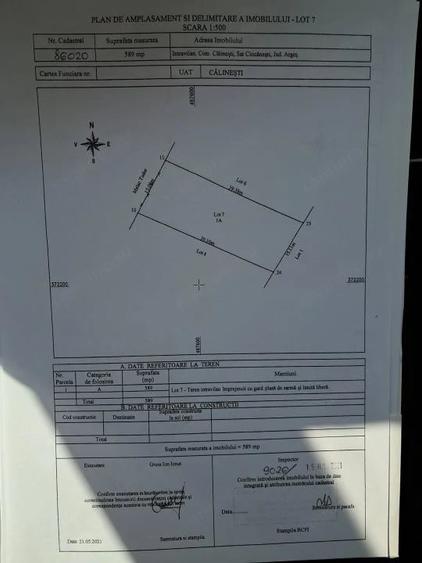 Teren de 589 mp, în Călinești