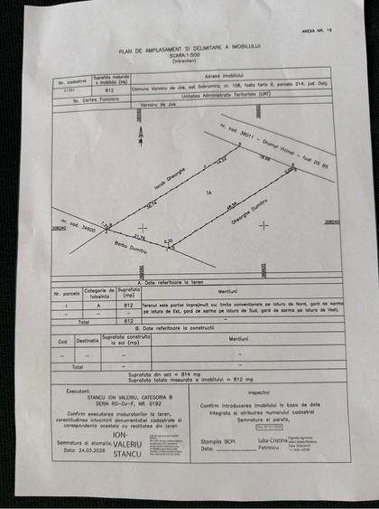 Teren de 814 mp, în Vârvor