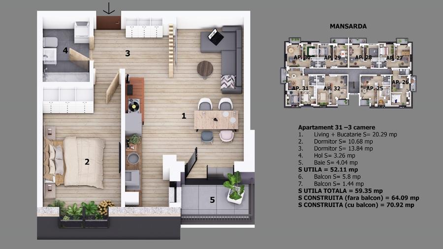 Apartament 2 camere Ion Creanga | Nichita Stanescu  | Preturi promotionale  | - 20