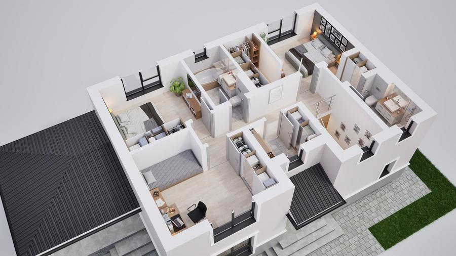 Locuință single 136 mp – compartimentare eficientă și design practic - 7