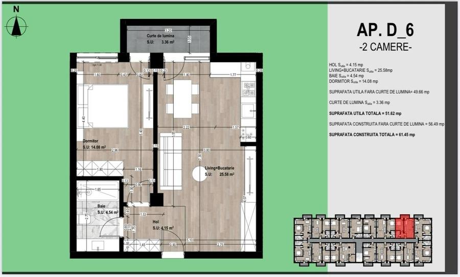 Apartament cu doua camere de vanzare situat la Demisol inalt! - 1