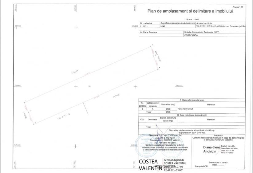 Com 0% | Teren intravilan LAC Corbenca 9148 mp | Dubla Deschidere | POT 70% - 2