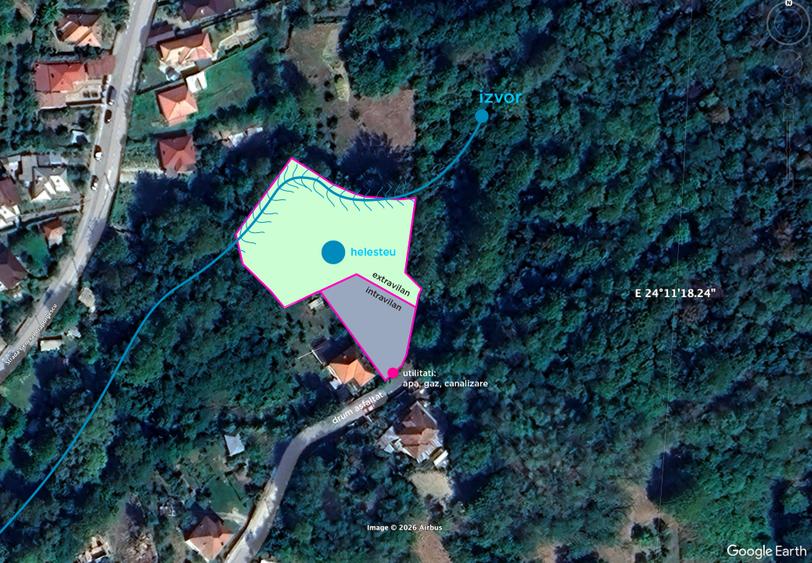 Teren Construcții intravilan de 2500 mp, în Prajila