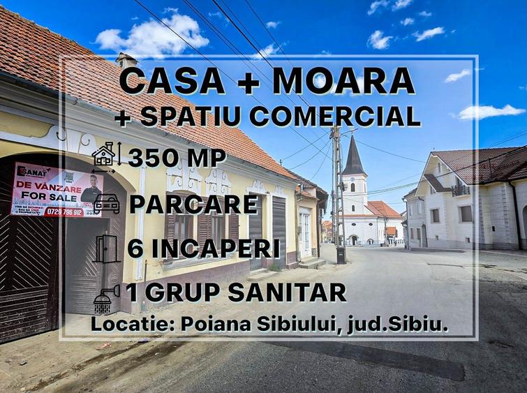 Casa + Moara + Spatiu Comercial, langa Primarie, 3 intrari |VIDEO - 1