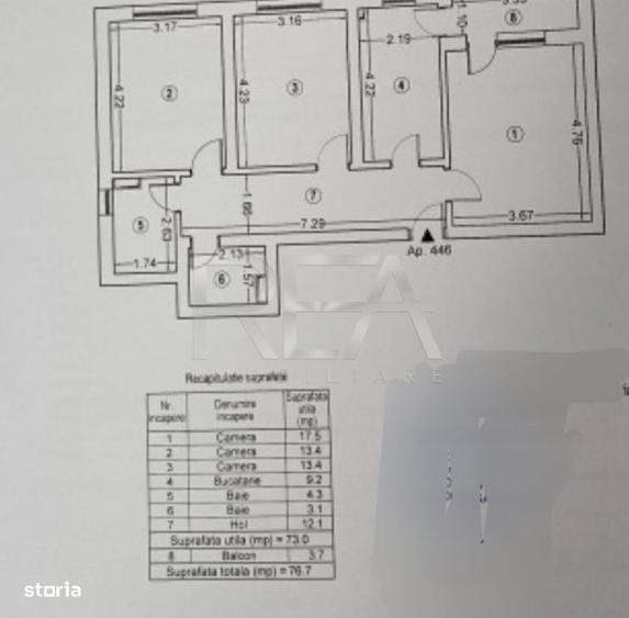 3 camere, 1/11, parcare, boxa, 77mp-Exigent Plaza-Faza 4 - 6