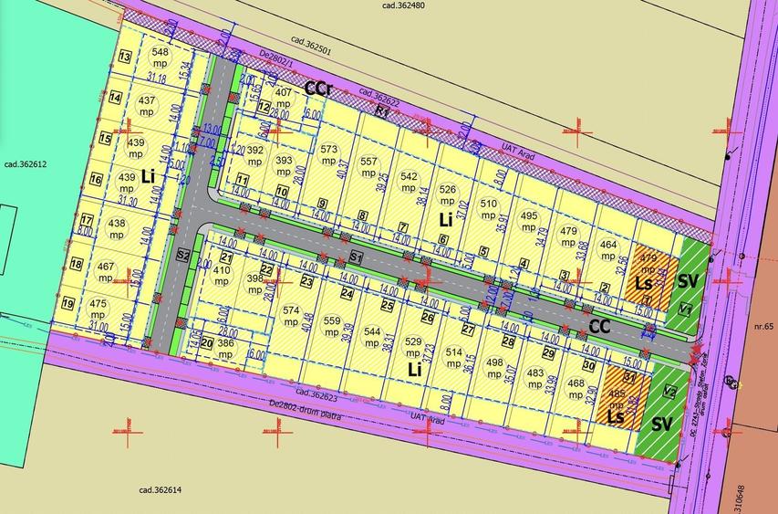 Teren de case în Sânnicolau Mic la 25 eur/mp - 3