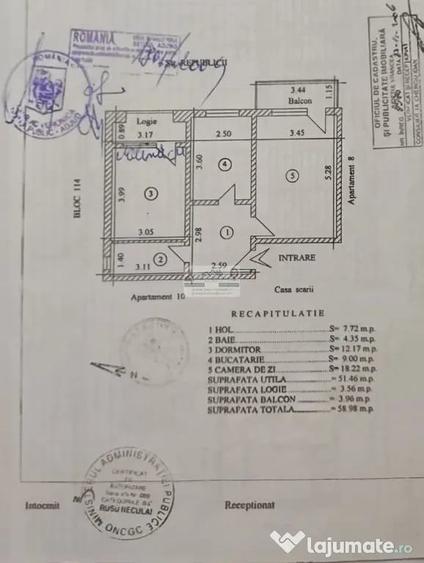Apartament cu 2 camere decomandat în Central