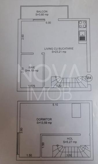 Apartament tip mansarda cu balcon, mobilat-utilat, Valea Aurie - 6