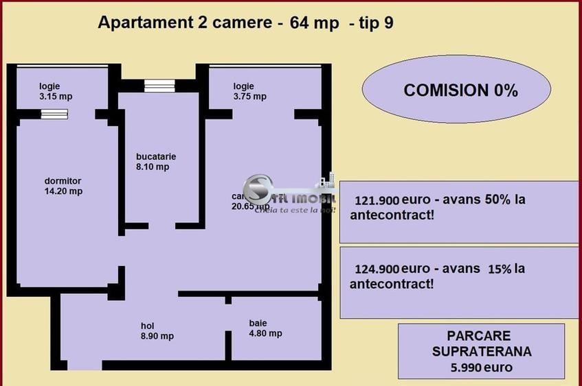 Apartament 2 camere nou de vanzare in Iasi Valea Lupului, bloc nou - 2