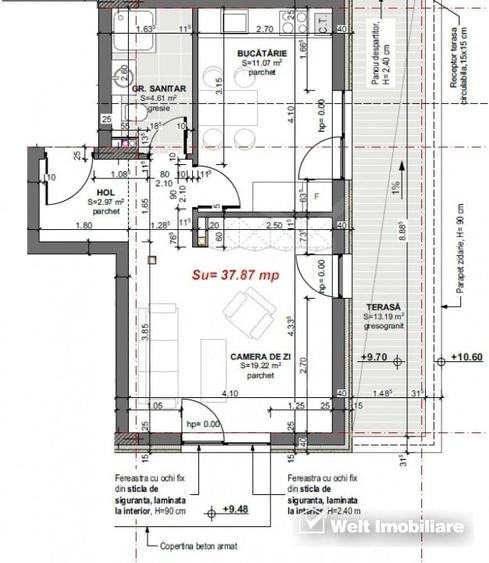 Apartament 1 cam decomandat, imobil nou Apahida zona centrala - 3