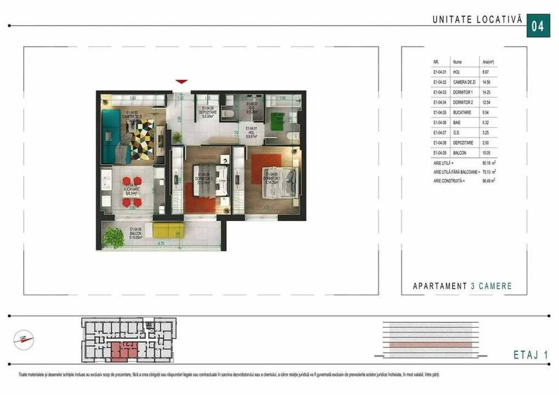 3 camere/ 5 min metrou / 2 bai / Pallady Ozana sector 3/Loc de parcare - 3