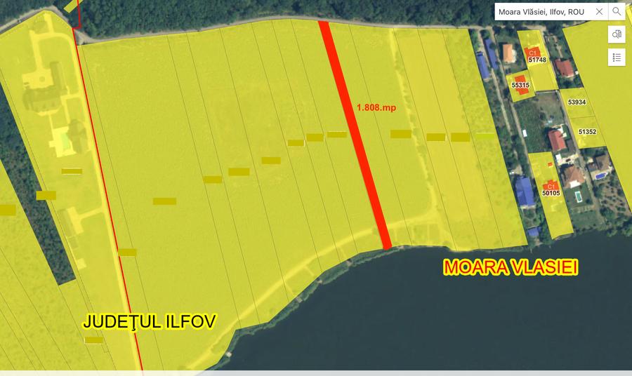 Teren de vânzare cu acces direct la lac, între pădure și apă – Moara Vlăsiei - 1