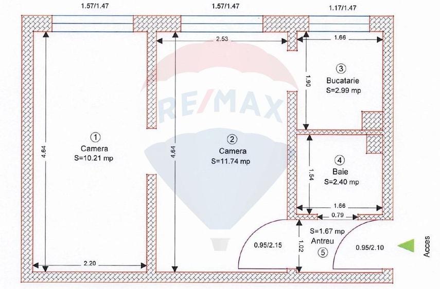 Apartament 2 camere et. 2, de vânzare zona Complex Velența - 6