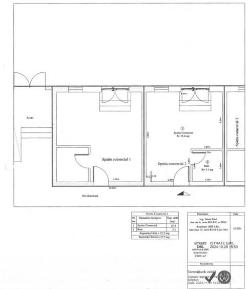 2 spatii comerciale de 25.3, si 33.9mp,  bloc nou,  TINERETULUI - CHIAJNA