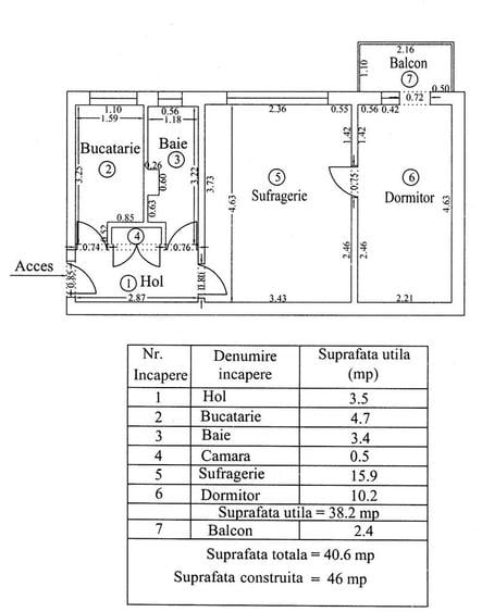 vand ap. 2 camere etaj 2 micro 6 - 1