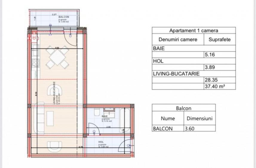 Garsoniera 36 mp Sanpetru - 1