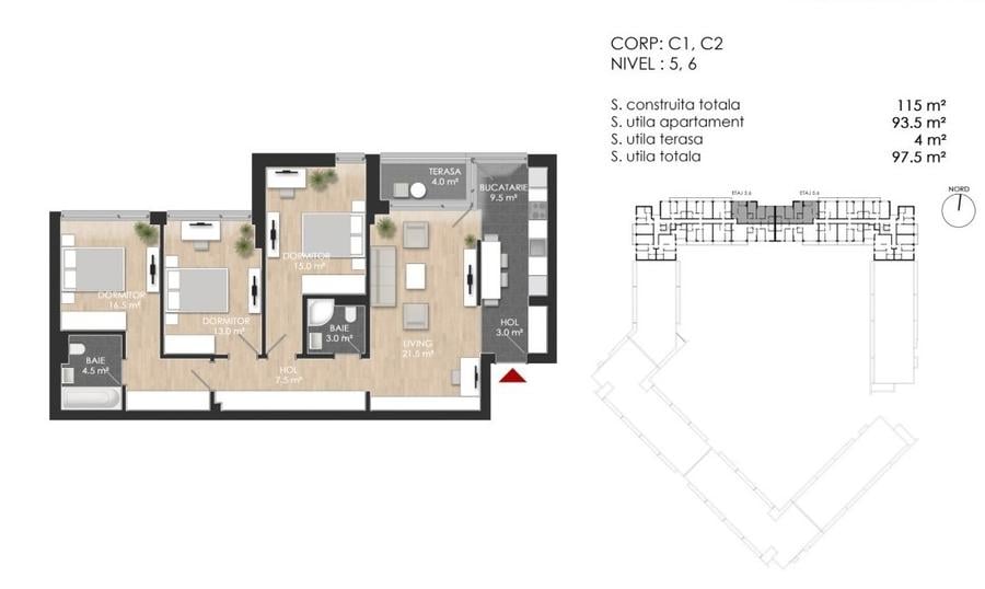 Sector 1 Apartament 4 camere Complex Rezidential AtriaResort - 7