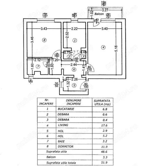 Apartament 2 camere 52mp, decomandat, centrala, AC, Parc Aurora Vest - 7