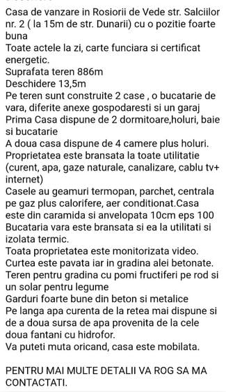 Casa  toate utilitatile Rosiorii de Vede  - 1