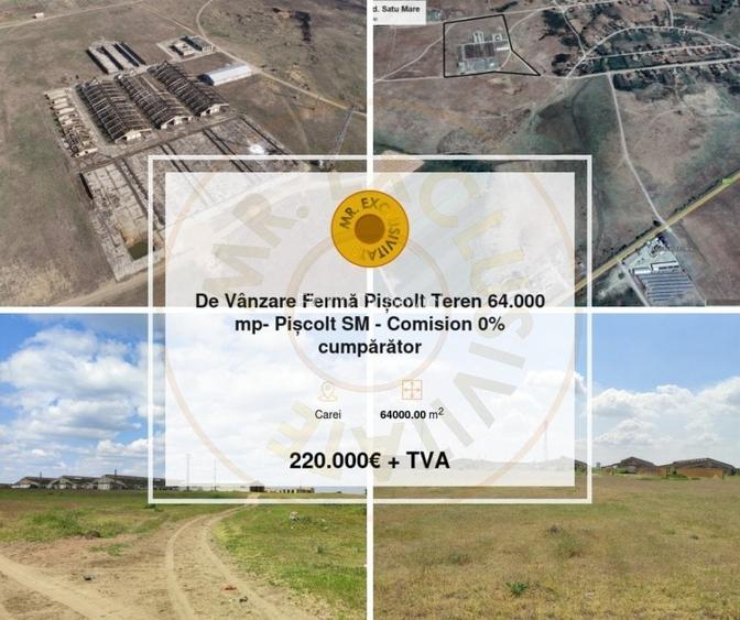 De Vanzare Ferma Piscolt Teren 64.000 mp- Piscolt SM - Comision 0% cumparator