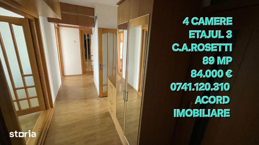 4 camere , etaj 3 ,C.A.Rosetti - 4