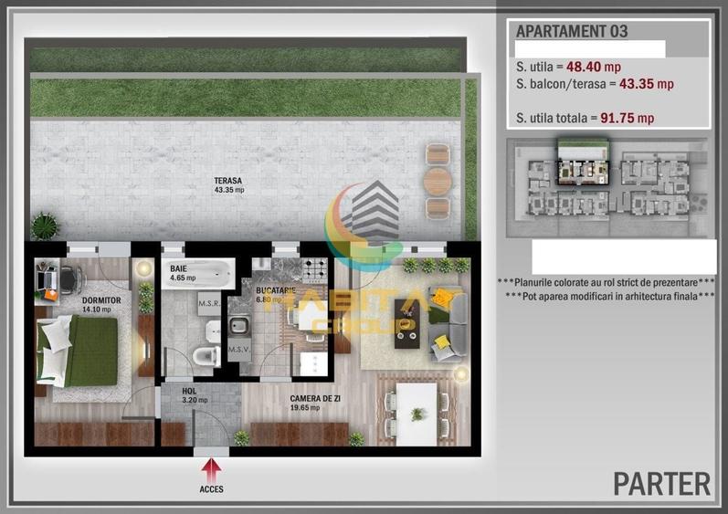 Pallady 2 camere decom. 48 mp + terasa 43 mp bloc boutique - 2