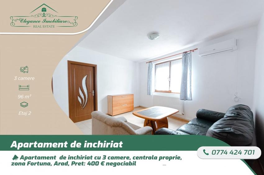 Apartament de inchiriat cu 3 camere, zona Fortuna, Arad - 1