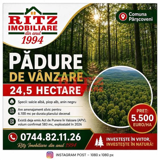 Teren de 245000 mp, în Central