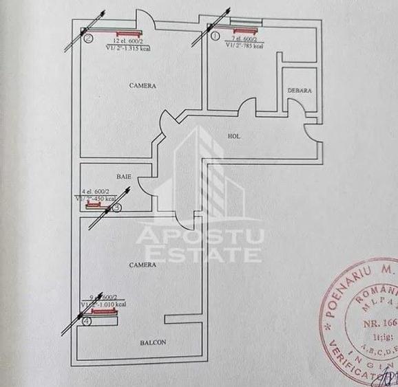 Apartament cu 2 camere, decomandat, etaj intermediar, zona Steaua - 7