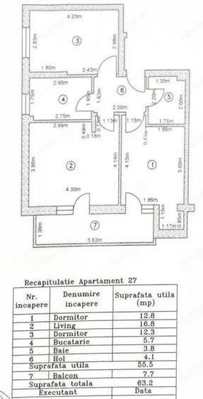 Apartament 3 camere, 63 mp si loc de parcare zona Metalurgiei - 3